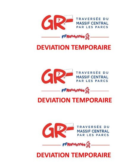Balisages GR7 déviation temporaire