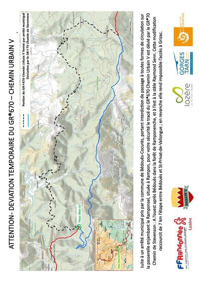 Tracé de la déviation du GR 670